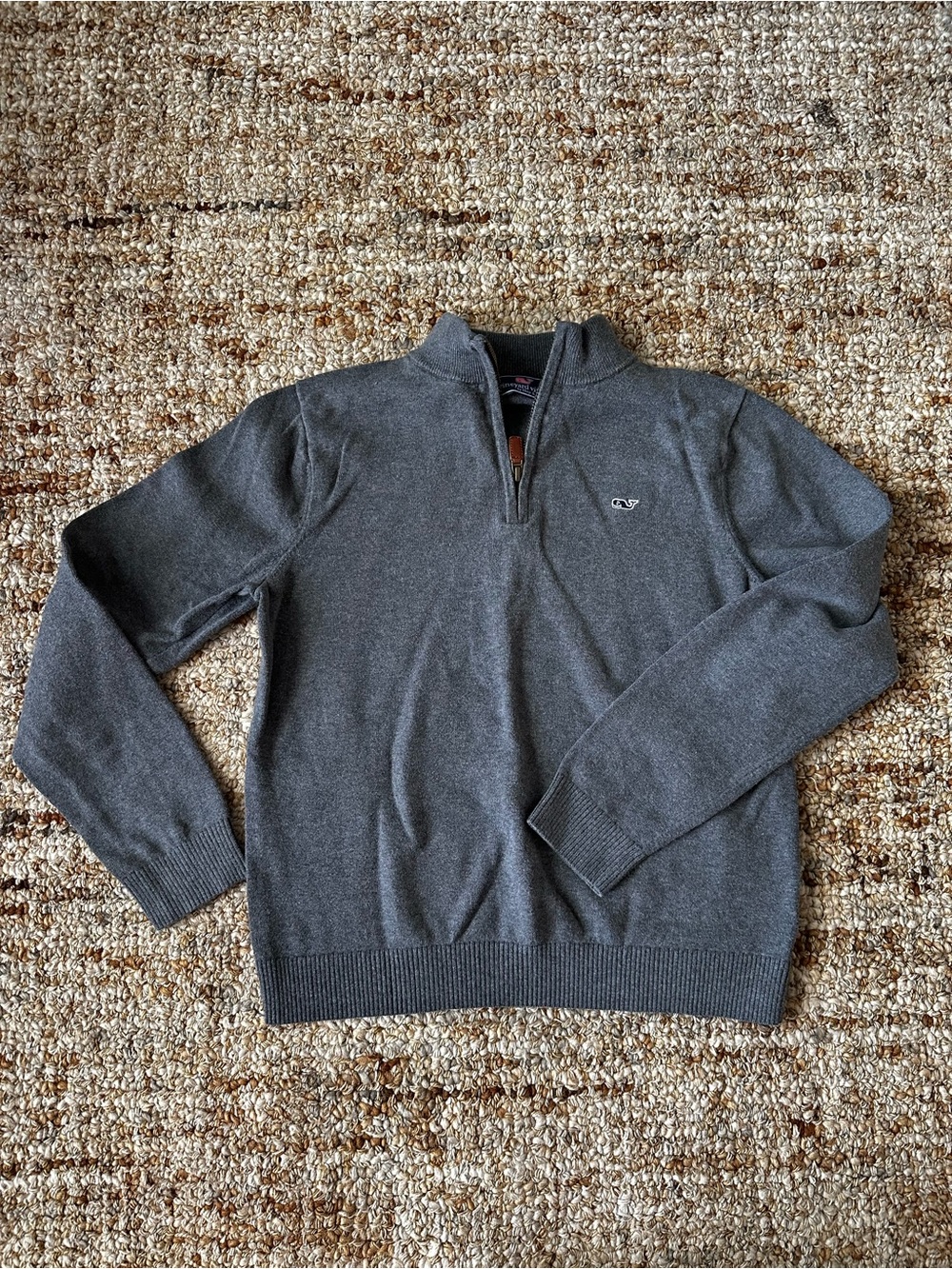 Vineyard Vines Charcoal Gray Half-Zip Sweater
